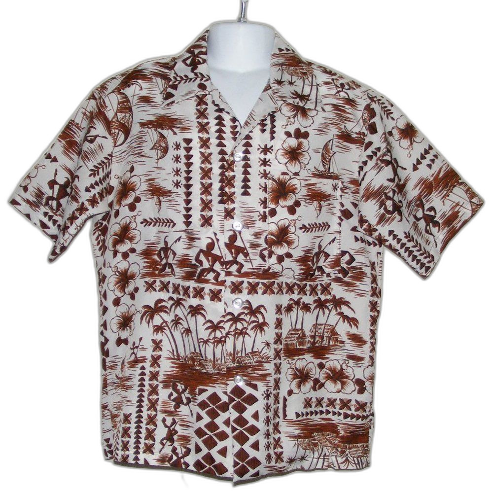 MADE IN HAWAII Vintage Shirt, YM, Poly, Button front, Pocket, True Vintage